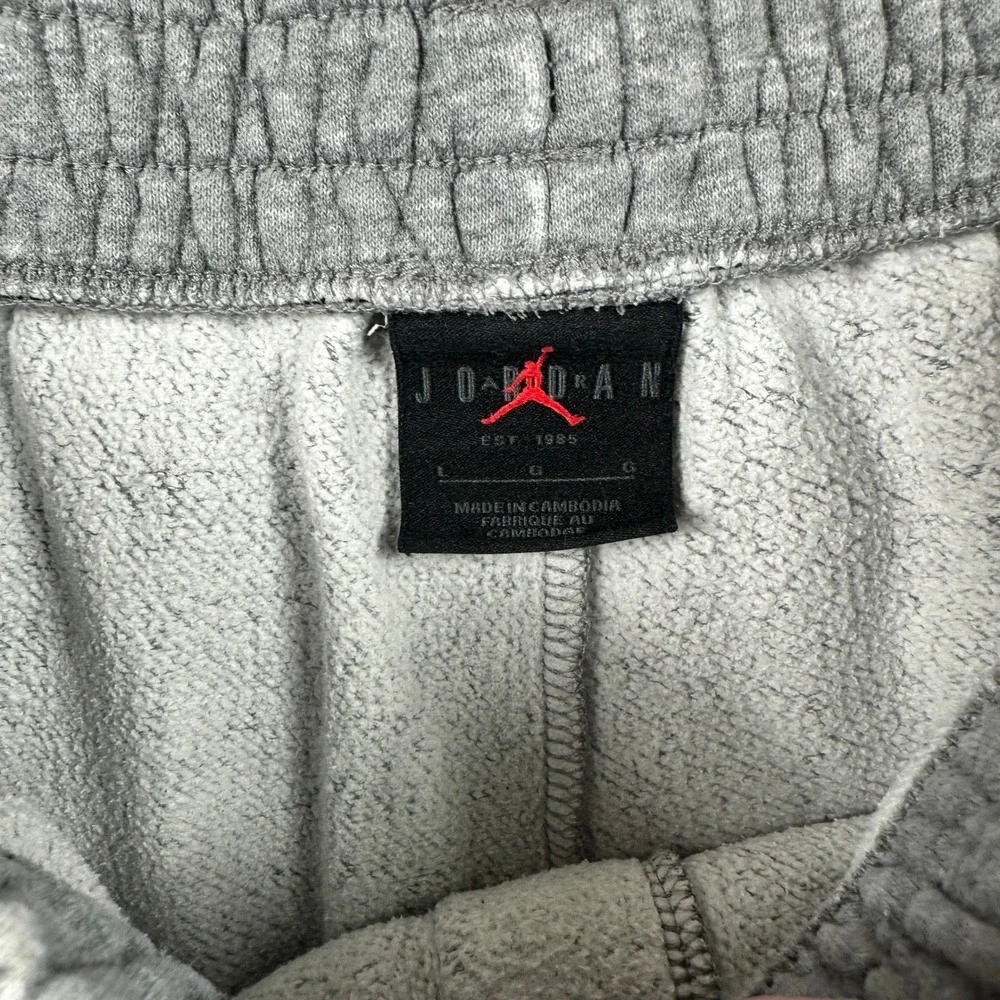 Jordan Jumpman Fleece Sweatpants Mens Large Gray Joggers Graphic DA6803-091‎